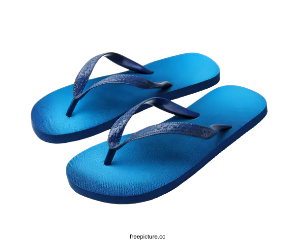 [Transparent Background PNG]Pair of Blue Flip-flops on White Background