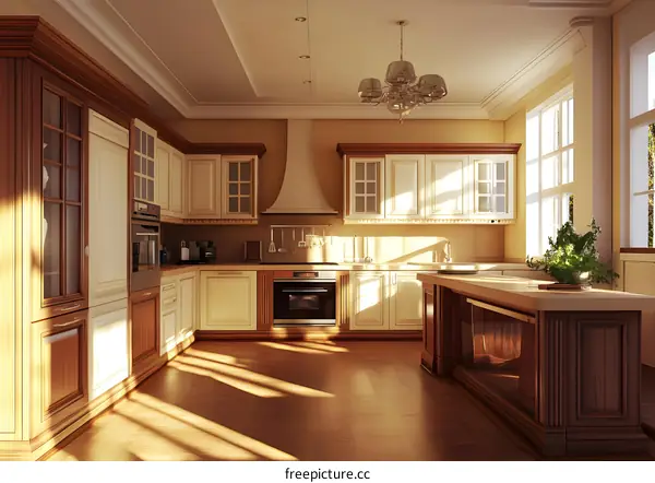 Modern Kitchen Design With Light Wood Cabinets And White Countertops