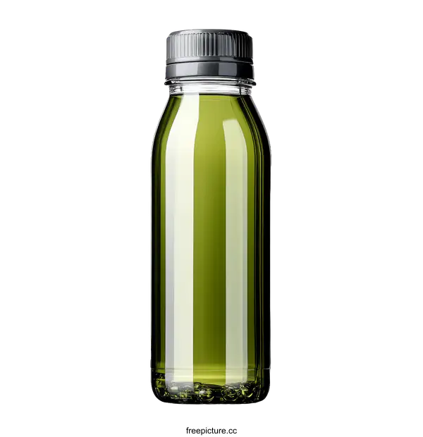 [Transparent Background PNG]Mockup of a Green Plastic Bottle