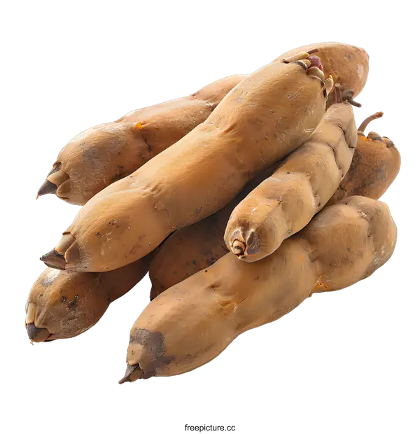 [Transparent Background PNG]Pile of Tamarind Pods on White Background
