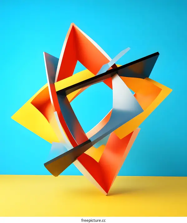 Abstract Geometric Shapes Colorful 3D Rendering