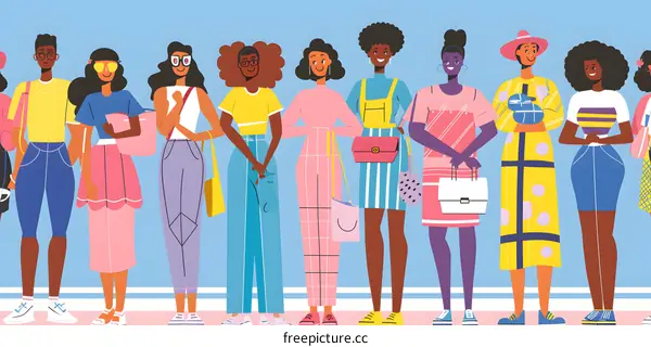 Diverse Group of Smiling People Standing Together