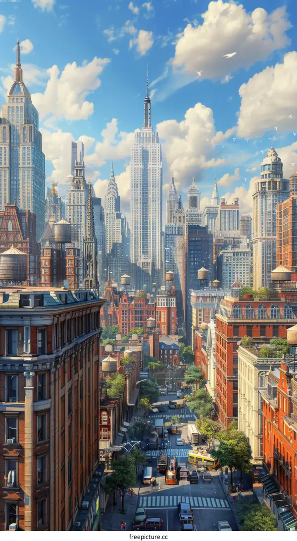 Urban Skyline Scenic View of New York City