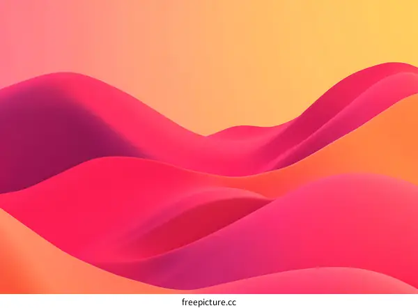 Abstract  Red And Yellow Wavy Hills Background