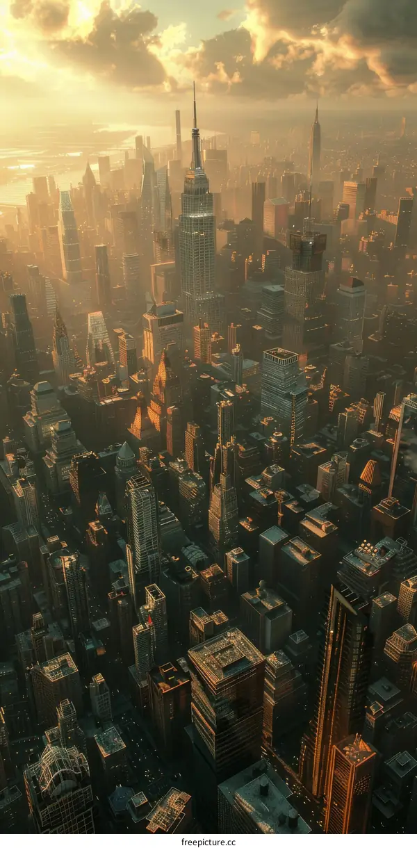 New York Cityscape at Sunset