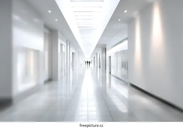 Modern Shopping Mall Corridor with Unclear People
