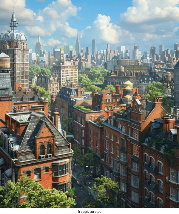 Aerial View of a Quaint City Neighborhood