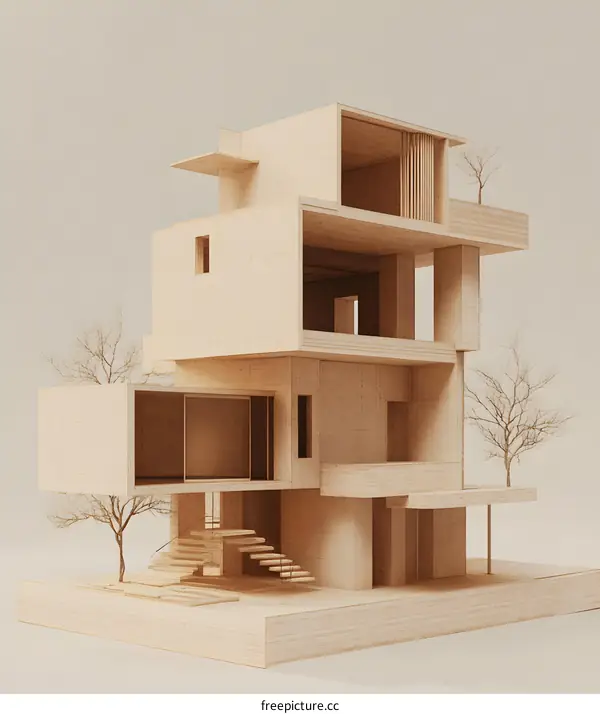 Minimalist Wooden Model Home Design