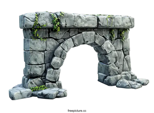 [Transparent Background PNG]Stone Archway with Vines
