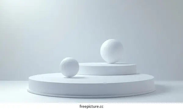 Minimalist Abstract Scene with Geometric Shapes