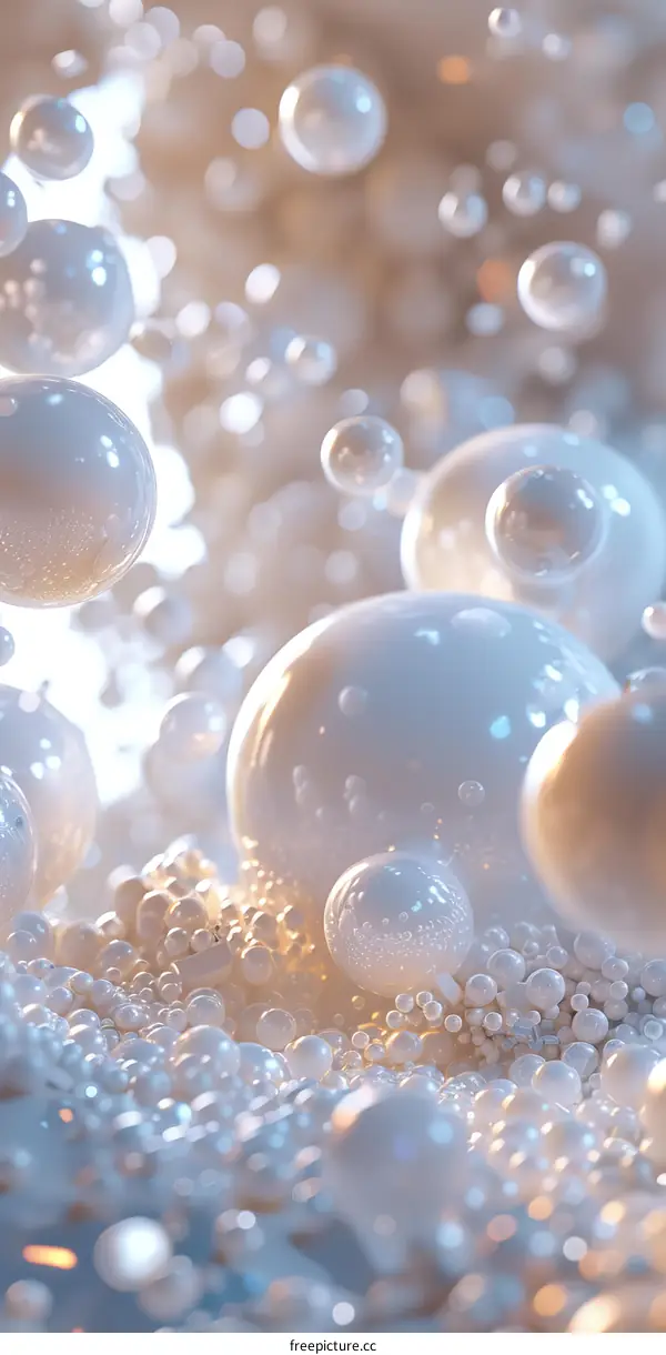 Minimalist White Spheres in a 3D Render