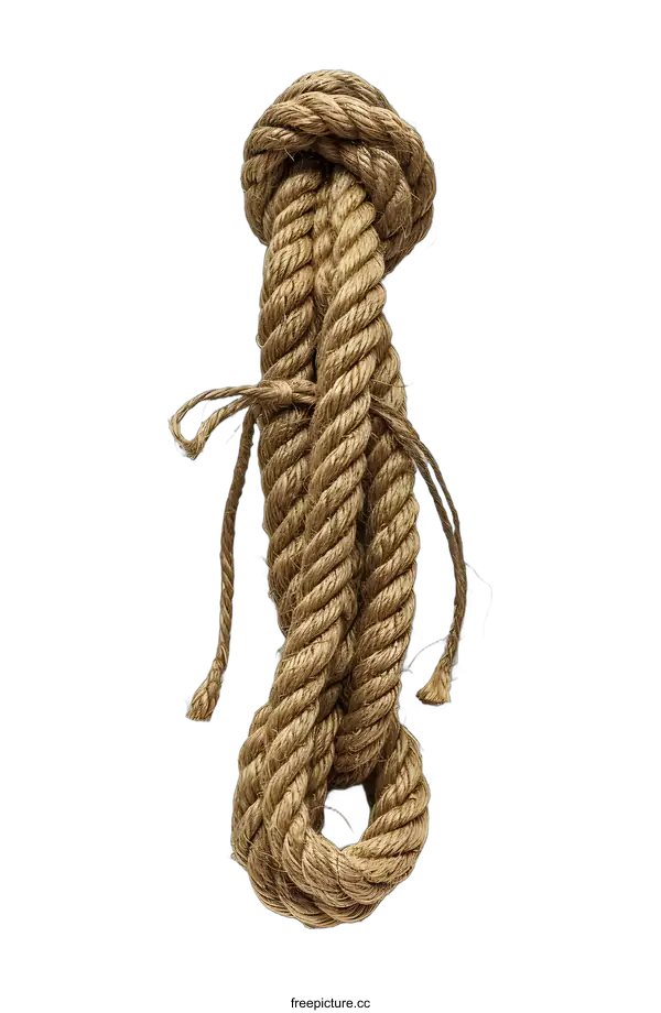 [Transparent Background PNG]A thick rope is tied in a knot.
