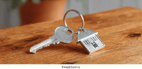 House Keys on Wooden Tabletop