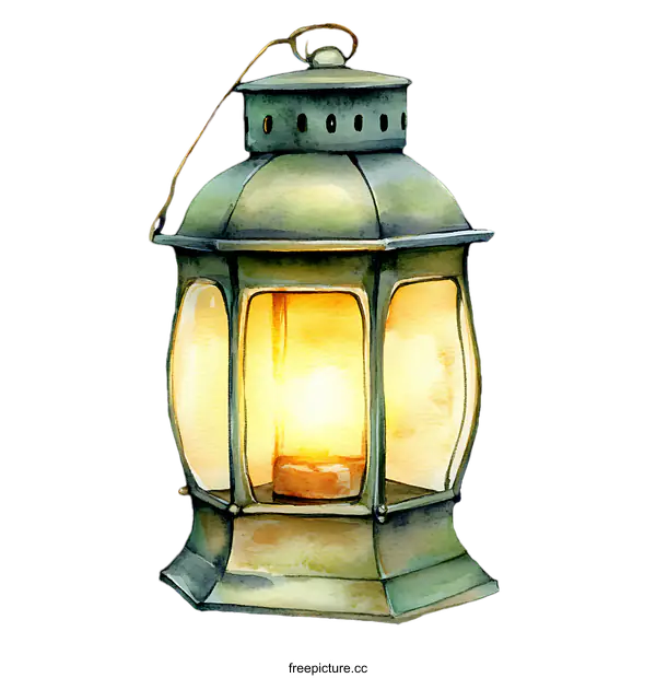 [Transparent Background PNG]Charming Watercolor Vintage Lantern