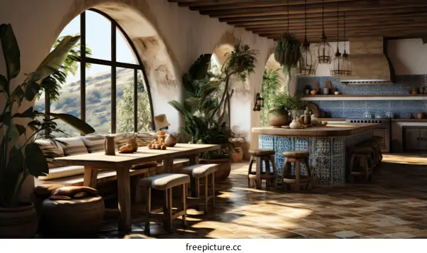 Mediterranean Rustic Modern Kitchen Design