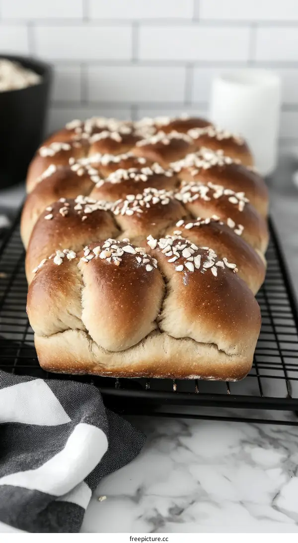 Freshly Baked Honey Oat Twist Bread