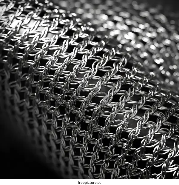 A close up of chainlink made of metal