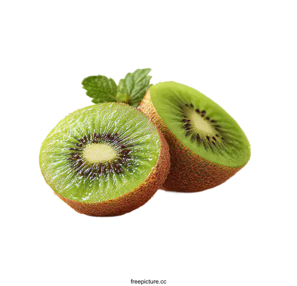 [Transparent Background PNG]Fresh Kiwi Slices on White Background