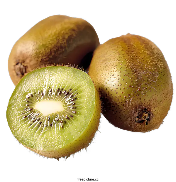 [Transparent Background PNG]Three kiwis on a white background