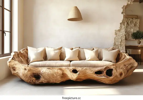Unique Wooden Sofa in Modern Interior Design