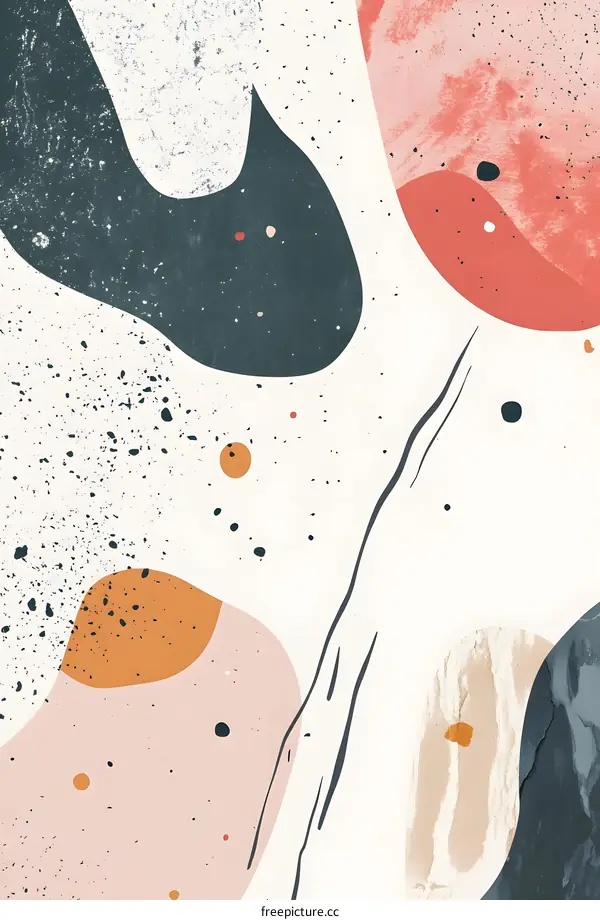 Abstract Art  With  Colorful  Shapes  and  Dots