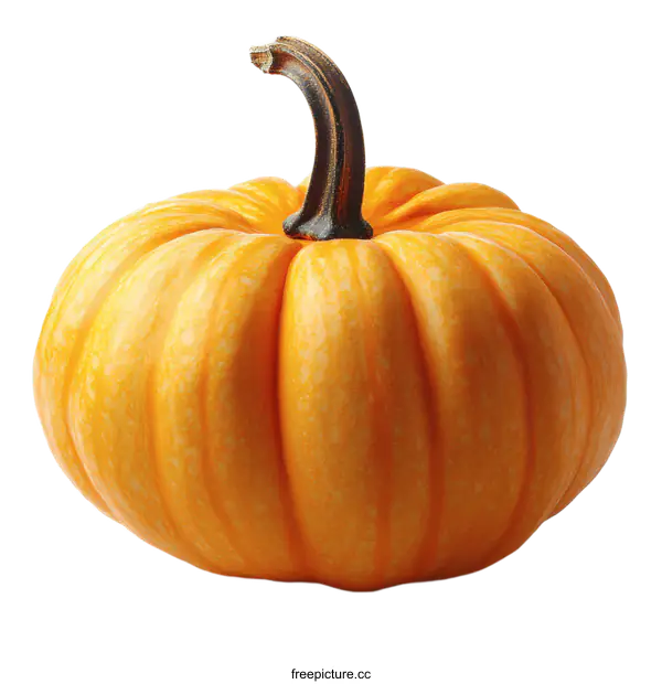 [Transparent Background PNG]Close-up of a Single Orange Pumpkin
