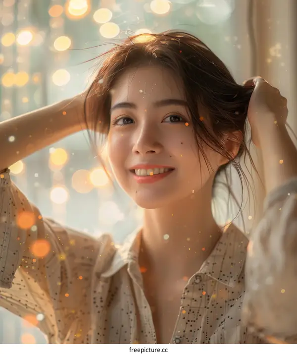 Portrait of a young Asian woman smiling