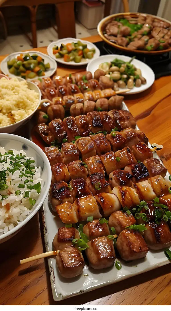 A table full of delicious Japanese food