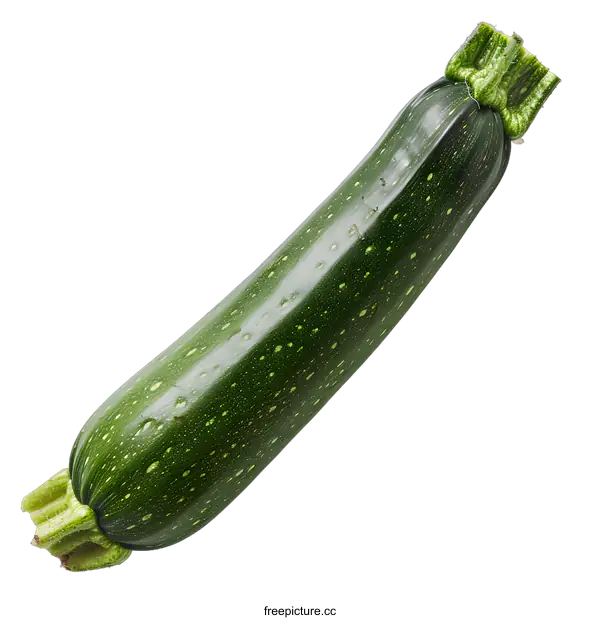[Transparent Background PNG]Fresh Green Zucchini Isolated On White Background