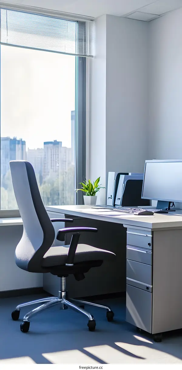 Modern Office Workspace with Window View