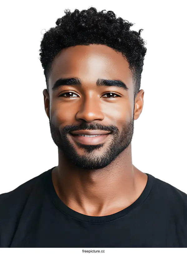 [Transparent Background PNG]Portrait of a Smiling Black Man