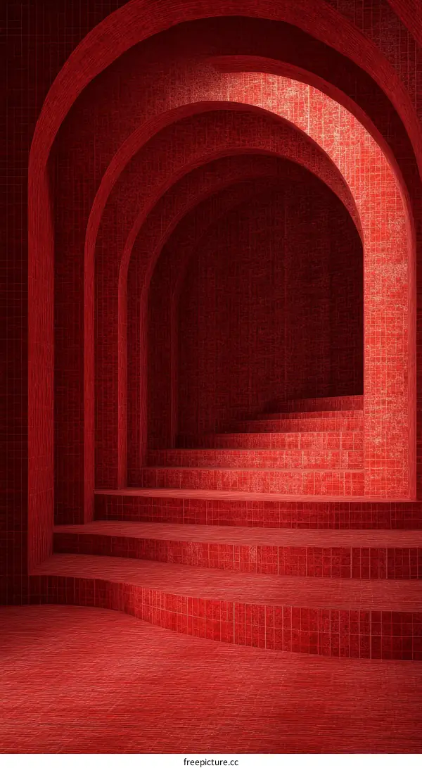 Red Archway Architectural Illustration