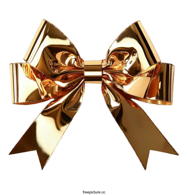 [Transparent Background PNG]Golden Gift Bow Decoration