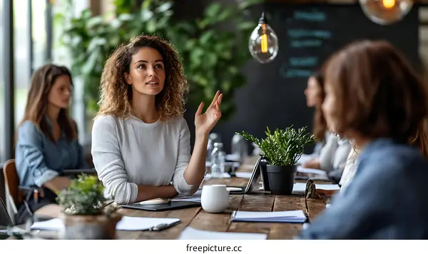 Business Meeting in Modern Office