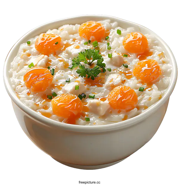 [Transparent Background PNG]Bowl of Chicken and Egg Porridge