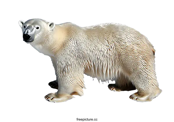 [Transparent Background PNG]Majestic Polar Bear on White Snow