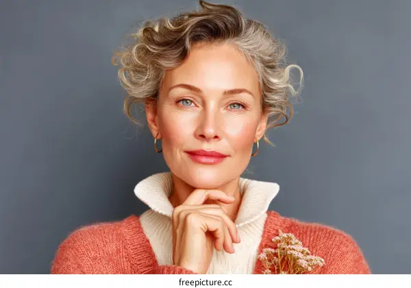 Mature Woman Portrait with Thoughtful Expression