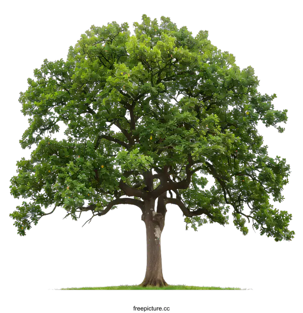 [Transparent Background PNG]Large Oak Tree Isolated on White Background