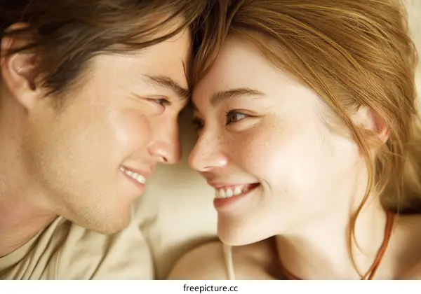 Close Up Couple Face to Face Love