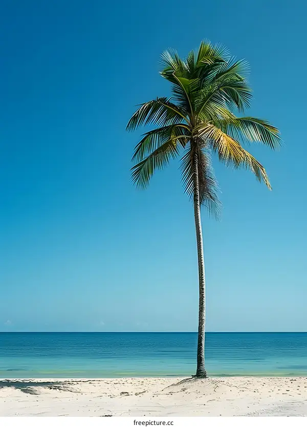 Palm tree on a tropical beach