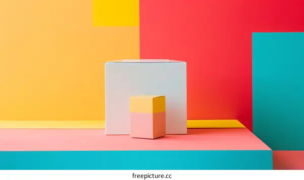 Colorful Boxes on a Colorful Background