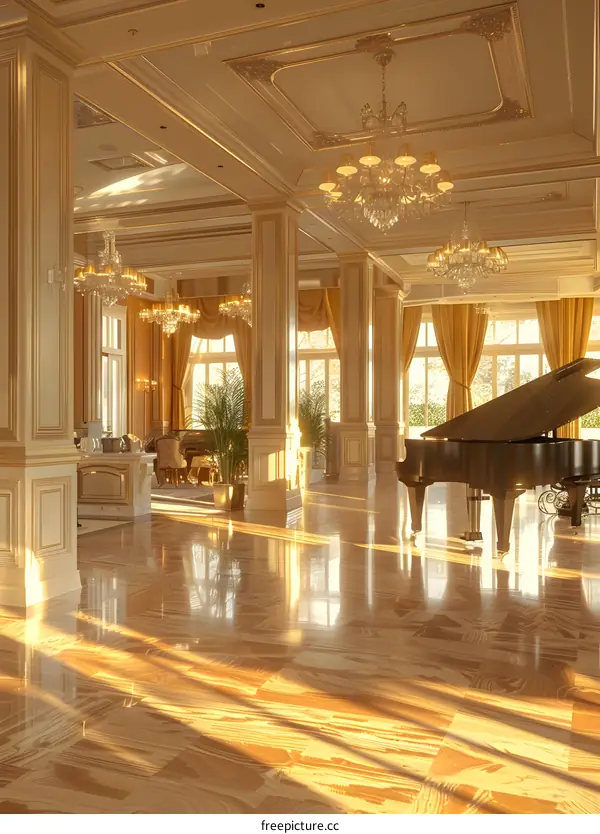 luxury hotel lobby interior