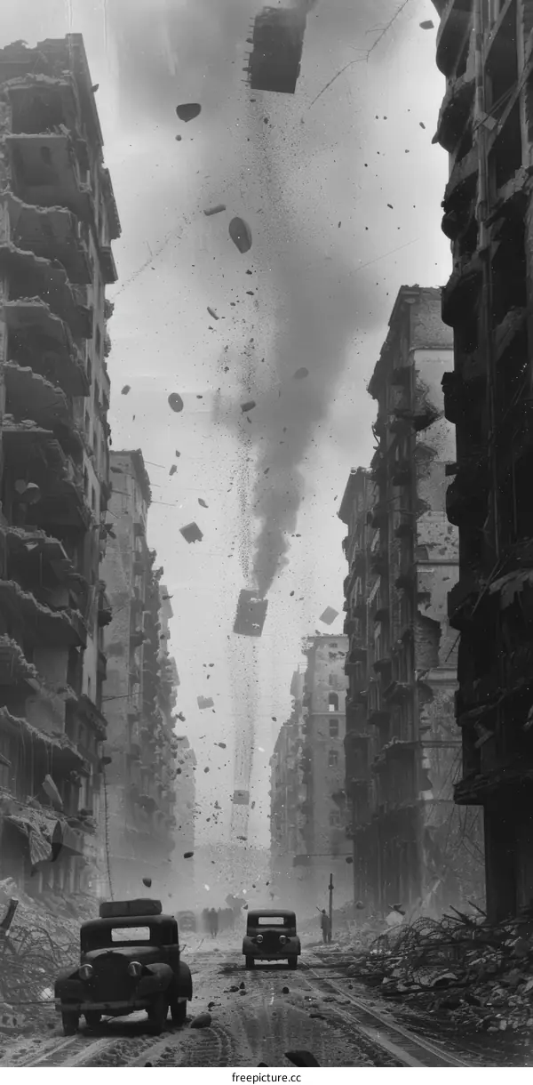 The ruins of Warsaw after the Warsaw Uprising in World War II