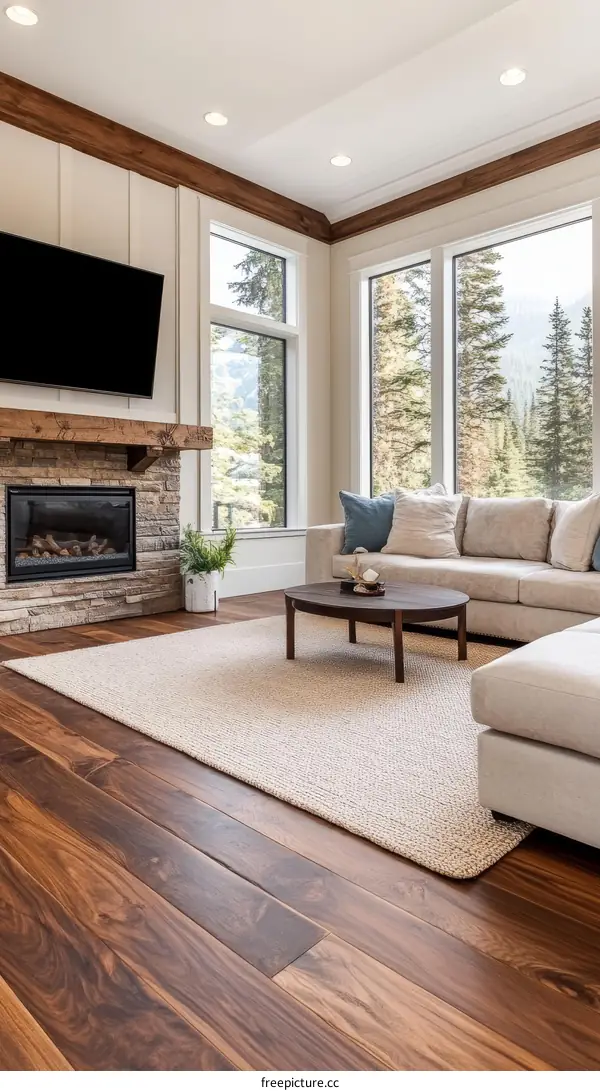 Modern Living Room with Hardwood Floors