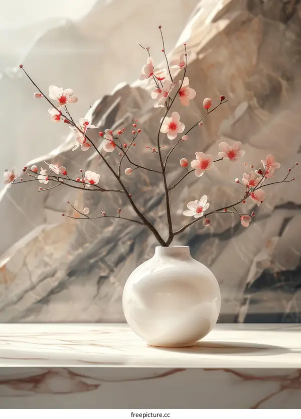 Elegant Cherry Blossoms in a Vase