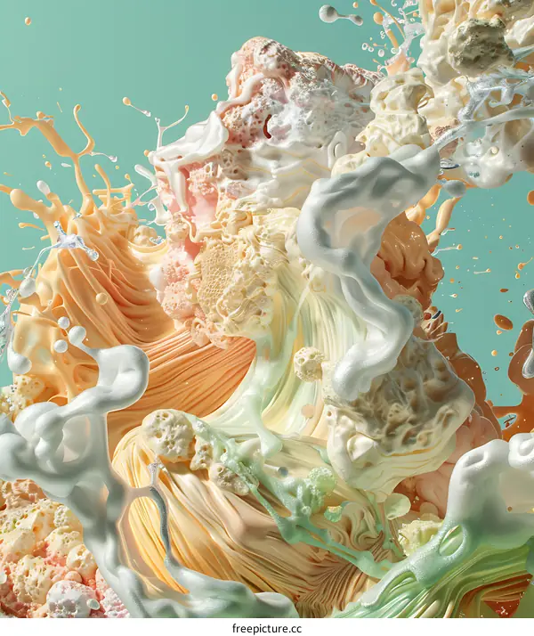 Abstract Colorful Liquid Splash