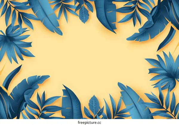 Tropical Leaves Minimalist Background Illustration
