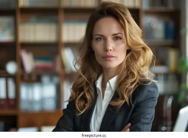 Portrait of a serious businesswoman standing in the office