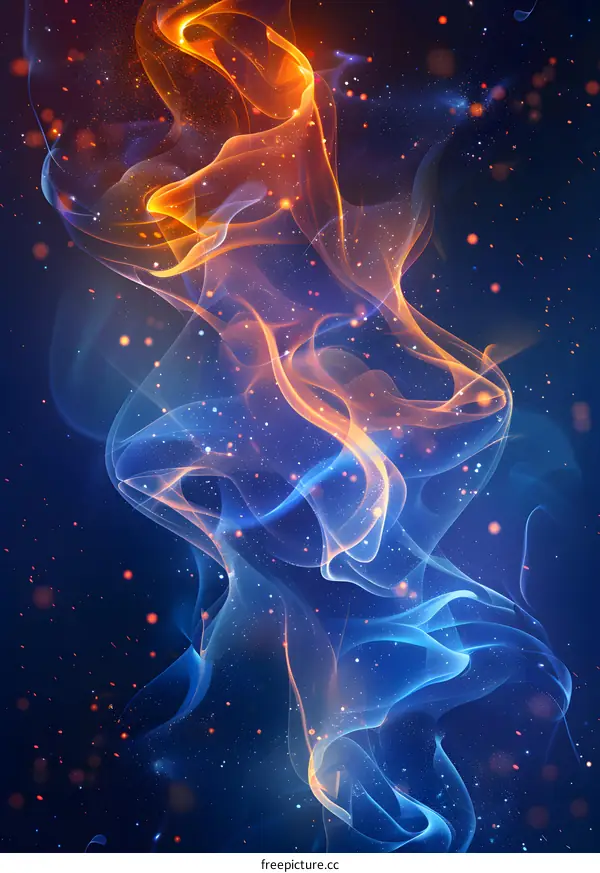 Blue and Orange Abstract Wavy Background