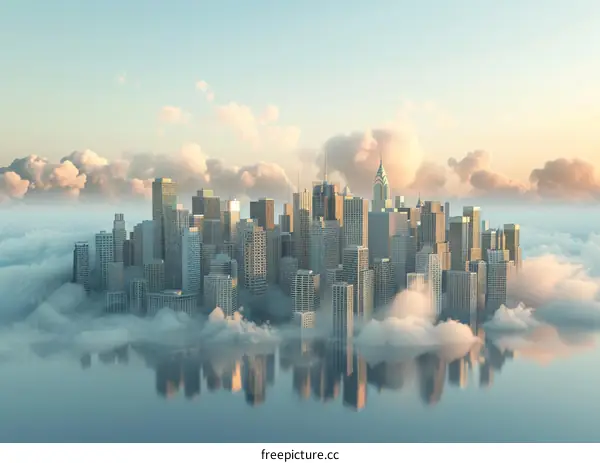 Futuristic City Above the Clouds